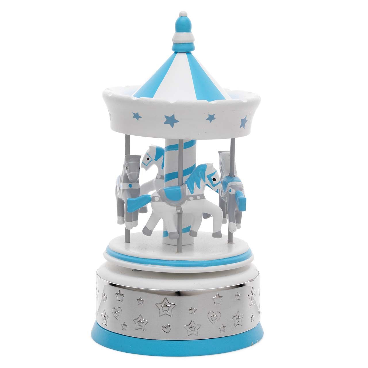 GIOSTRA CARILLON IN LEGNO TETTO FESONI AZZURRO CON FASCIA ARGENT